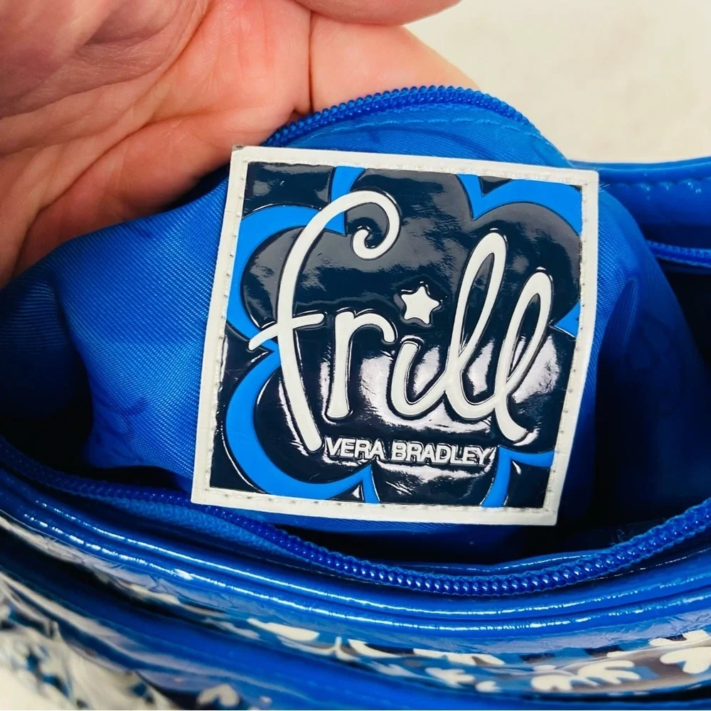 Vera Bradley Frills Hotsy Totsy Hobo Bag vibrant Blue Lagoon floral pattern